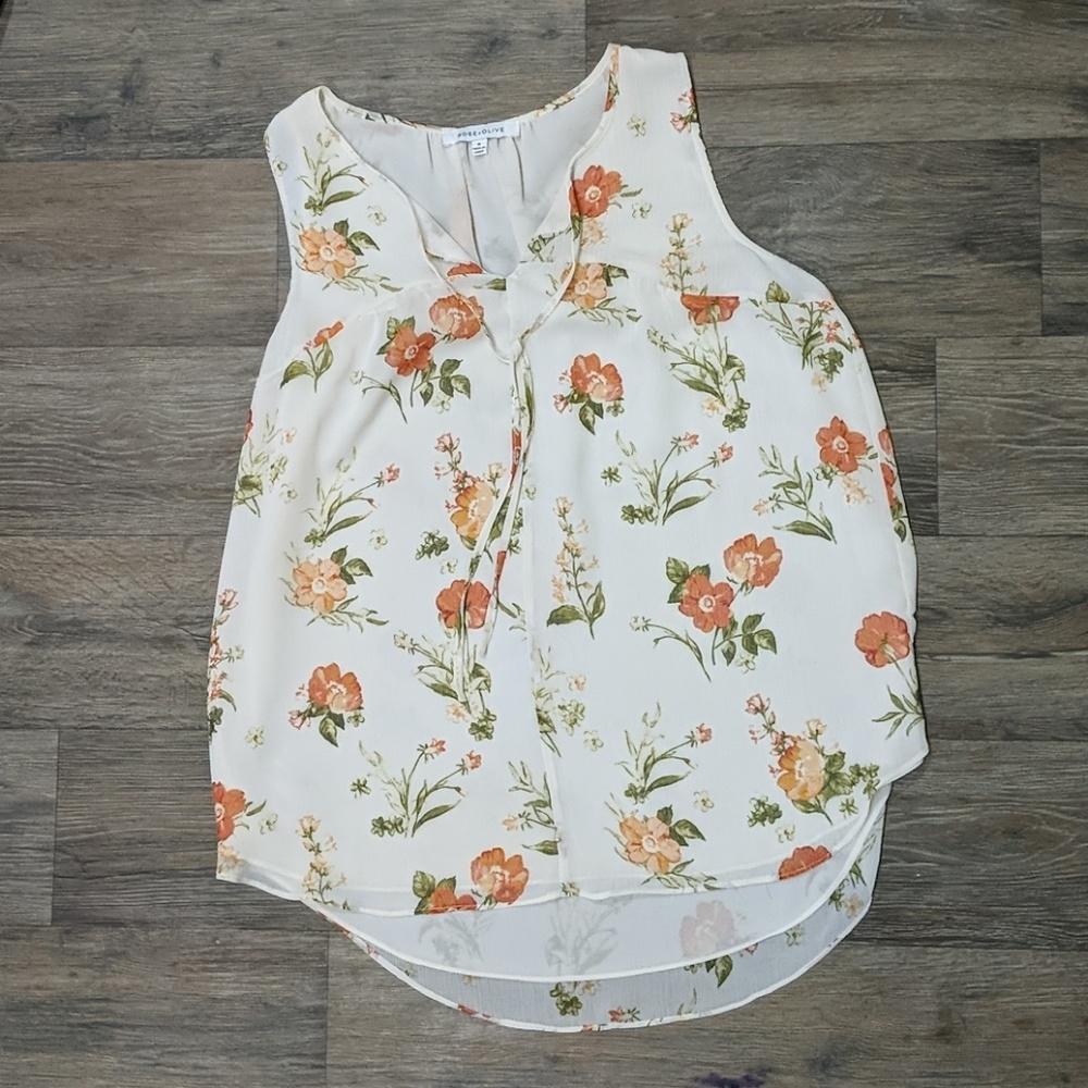 3/$25 Rose + Olive Floral Blouse